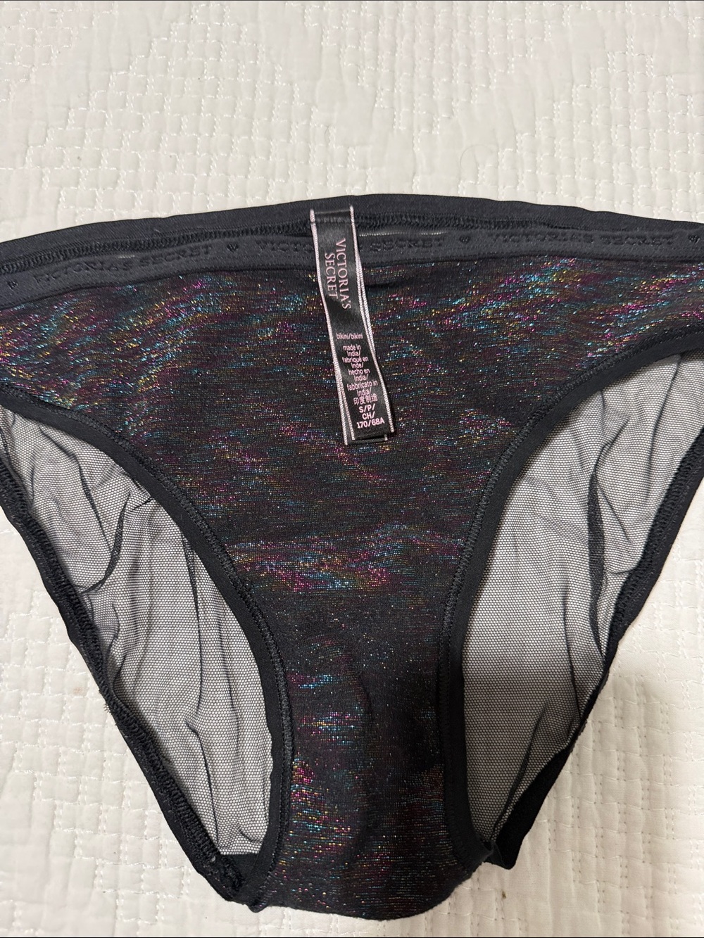 Victoria's Secret Black Iridescent Mesh Bikini